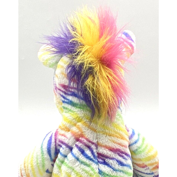 Build A Bear BABW Colorful Rainbow Striped Zebra Plush Stuffed Animal Toy 18" - Picture 7 of 11